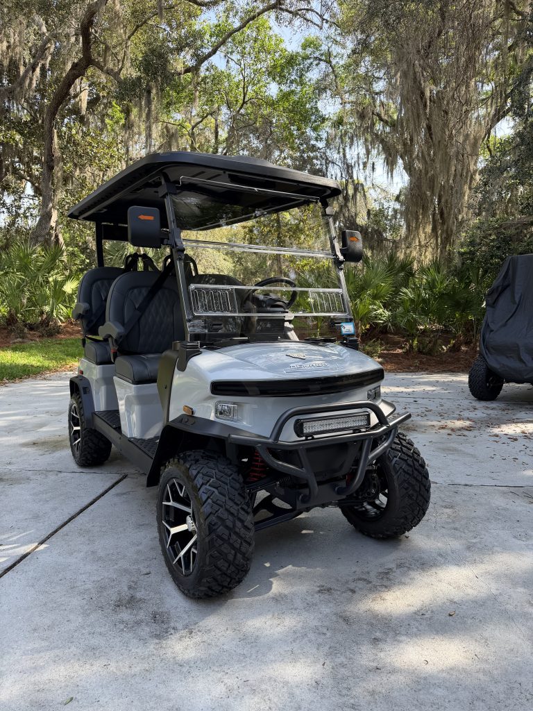 Golf cart detailing after on Amelia Island, Florida