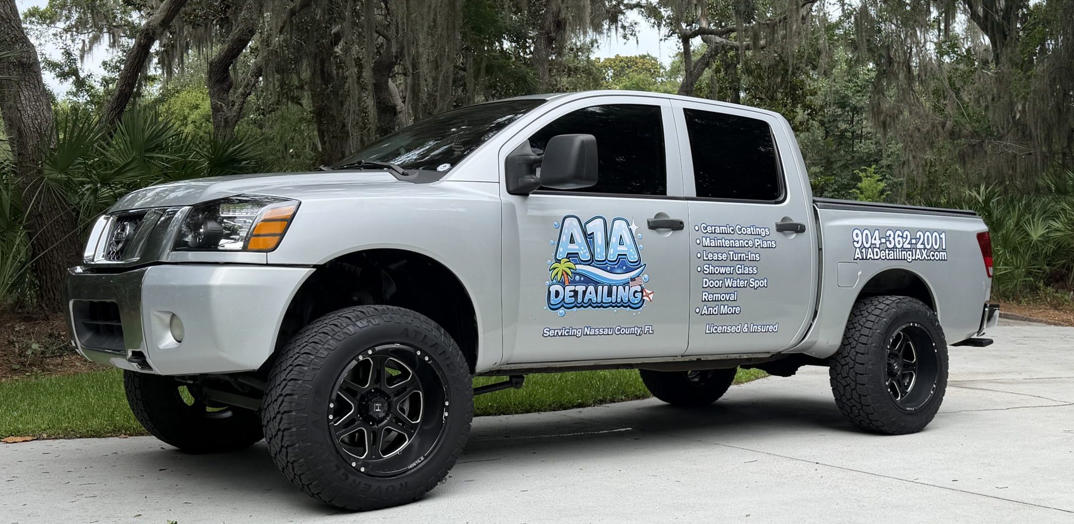 A1A Detailing Jax mobile detailing work truck at Amelia Island Plantation